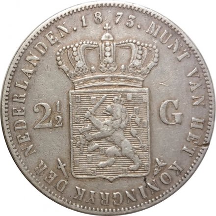 Нидерланды 2 1/2 гульдена 1873 год