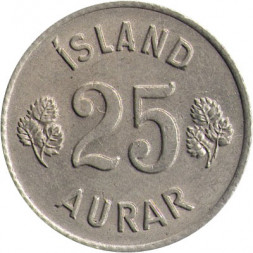 Исландия 25 эйре 1962 год