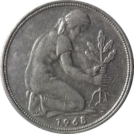 ФРГ 50 пфеннигов 1968 год (F)