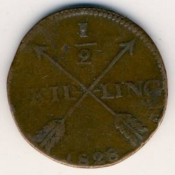 Швеция 1/2 скиллинга 1828 год