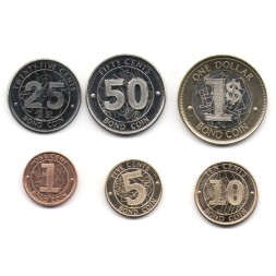 Набор из 6 монет Зимбабве 2014 - 2017 год UNC