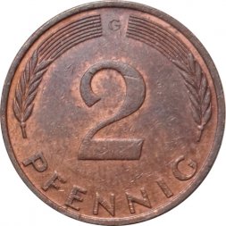 ФРГ 2 пфеннига 1971 год (G)