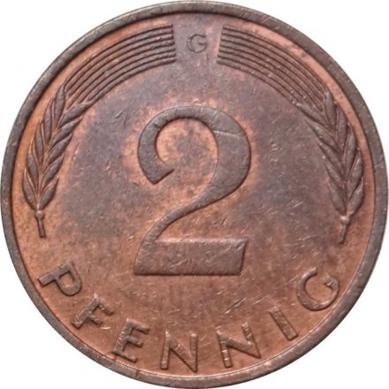 ФРГ 2 пфеннига 1971 год (G)