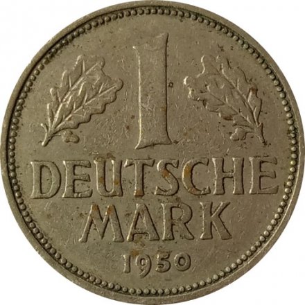 ФРГ 1 марка 1950 год (D) - VF