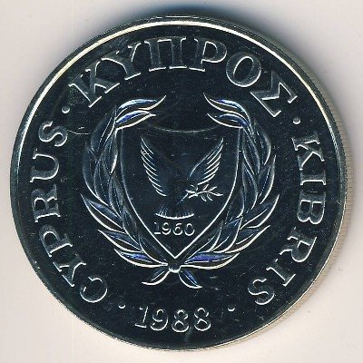 Кипр 50 центов 1988 год