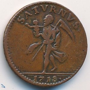Швеция 1 далер 1718 год - Сатурн