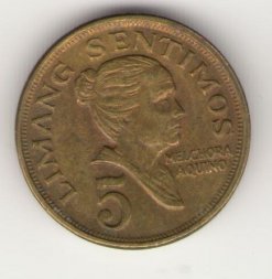 Филиппины 5 сентимо 1972 год
