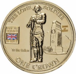 Монета Тристан-да-Кунья 1 крона 2010 год - Одинокий солдат