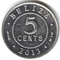 Монета Белиз 5 центов 2013 год