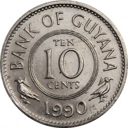 Гайана 10 центов 1990 год