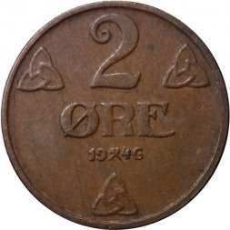 Норвегия 2 эре 1946 год