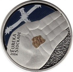 Австралия 5 долларов 2004 год - Битва у форта Эврека 150 лет (конверт с маркой)