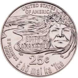 США 25 центов 2023 год - Эдит Канакаоле (D)