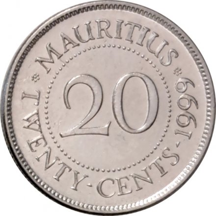 Маврикий 20 центов 1999 год