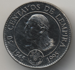 Монета Гондурас 50 сентаво 1994 год - 50 лет ФАО
