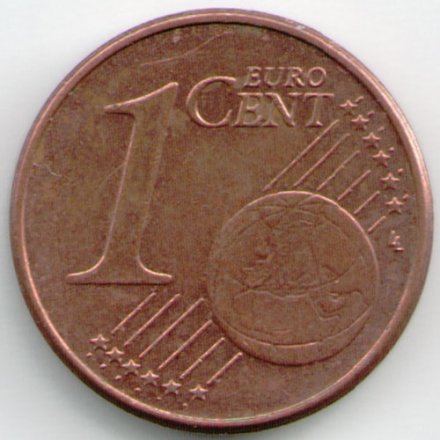 Германия 1 евроцент 2010 год (F)