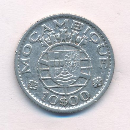 Мозамбик 10 эскудо 1952 год