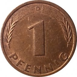 ФРГ 1 пфенниг 1992 год (D)
