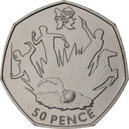 Великобритания 50 пенсов 2011 год - Современное пятиборье