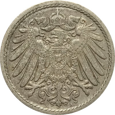 Германия 5 пфеннигов 1908 год (A)