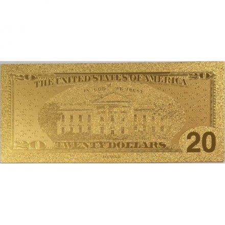 Сувенирная банкнота США 20 долларов (золотые) - UNC