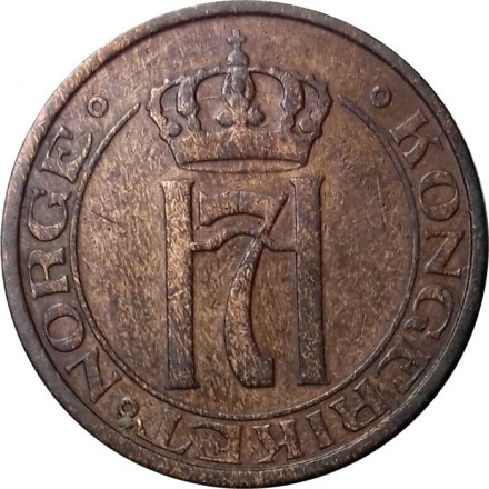 Норвегия 2 эре 1932 год - Король Хокон VII