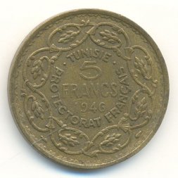 Тунис 5 франков 1946 год
