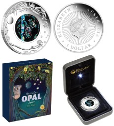 Монета Австралия 1 доллар 2012 год - Опал. Коала