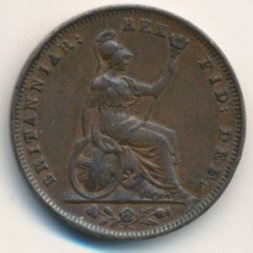 Великобритания 1 фартинг 1831 год