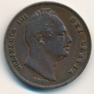 Великобритания 1 фартинг 1831 год