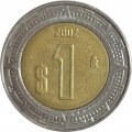Мексика 1 песо 2002 год - Хохлатый сокол