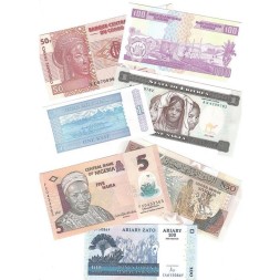 Набор из 7 банкнот стран Африки (UNC)