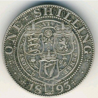 Великобритания 1 шиллинг 1893 год