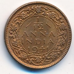 Британская Индия 1/12 анны 1941 год