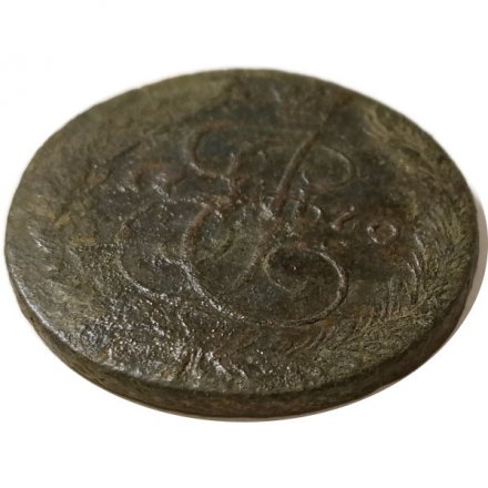 5 копеек 1770 год ЕМ Екатерина II (1762 - 1796) - орёл 1770-1777, нового образца - F