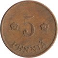 Финляндия 5 пенни 1927 год