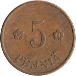 Финляндия 5 пенни 1927 год