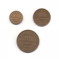 Набор из 3 монет Швеция 1952 - 1971 год