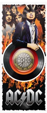 «AC/DC» - Гравированная цветная монета 10 рублей в буклете