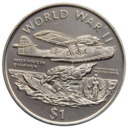 Либерия 1 доллар 1997 год - Вторая мировая война. Западно-Африканская компания