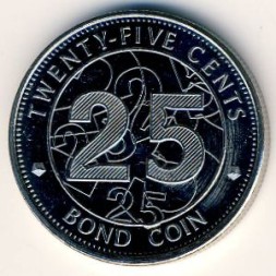 Монета Зимбабве 25 центов 2014 год - Резервный банк Зимбабве