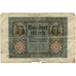 Германия 100 марок 1920 год - Бамбергский всадник - VG