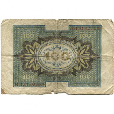 Германия 100 марок 1920 год - Бамбергский всадник - VG