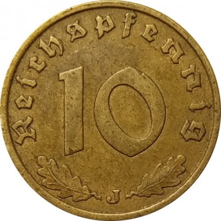 Третий Рейх 10 рейхспфеннигов 1938 год (J)
