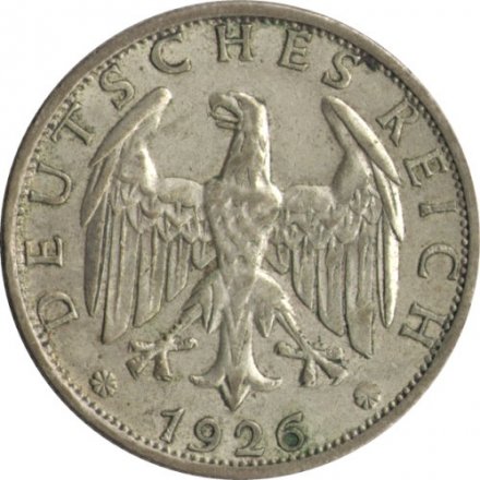 Веймарская республика 2 рейхсмарки 1926 год (A)