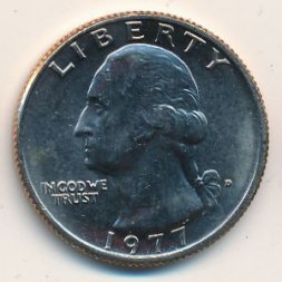 США 25 центов (1/4 доллара) 1977 год (D)