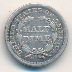 США 1/2 дайма 1853 год