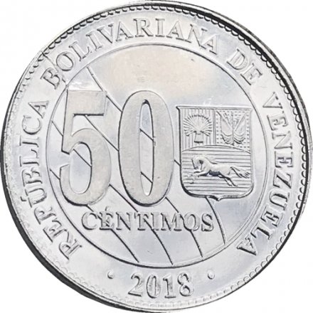 Венесуэла 50 сентимо 2018 год - Симон Боливар