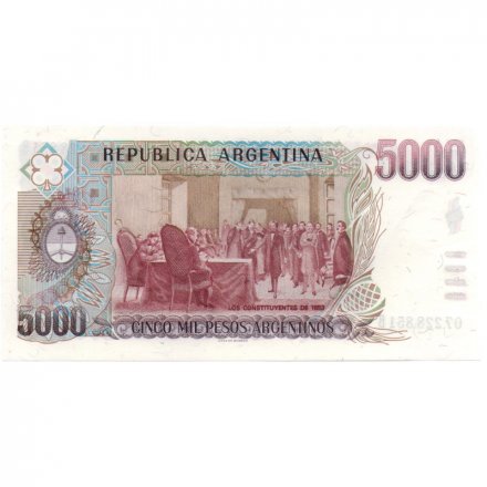 Аргентина 5000 песо 1984-1985 год - Принятие конституции UNC