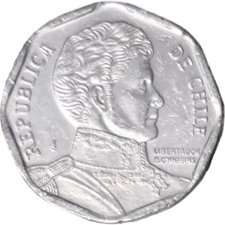 Чили 1 песо 2012 год - Бернардо О&#039;Хиггинс